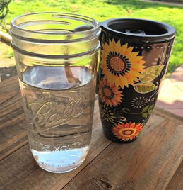 water glass and coffee mug