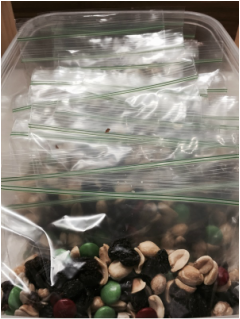 Trail mix portioned and ready to go